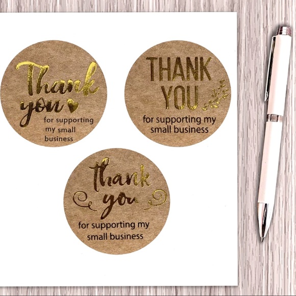 120 Kraft Thank You Stickers CLEARANCE - Picture 2 of 9